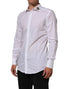 Dolce & Gabbana White Crown Collared GOLD Formal Dress Shirt